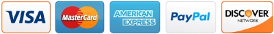 Accepted Visa, Mastercard, American Express, PayPal and Discover payment methods